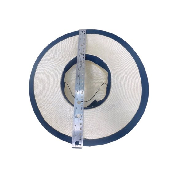 Sonni San Francisco Vintage Cream Lace Hat Beige & Blue - Picture 10 of 12